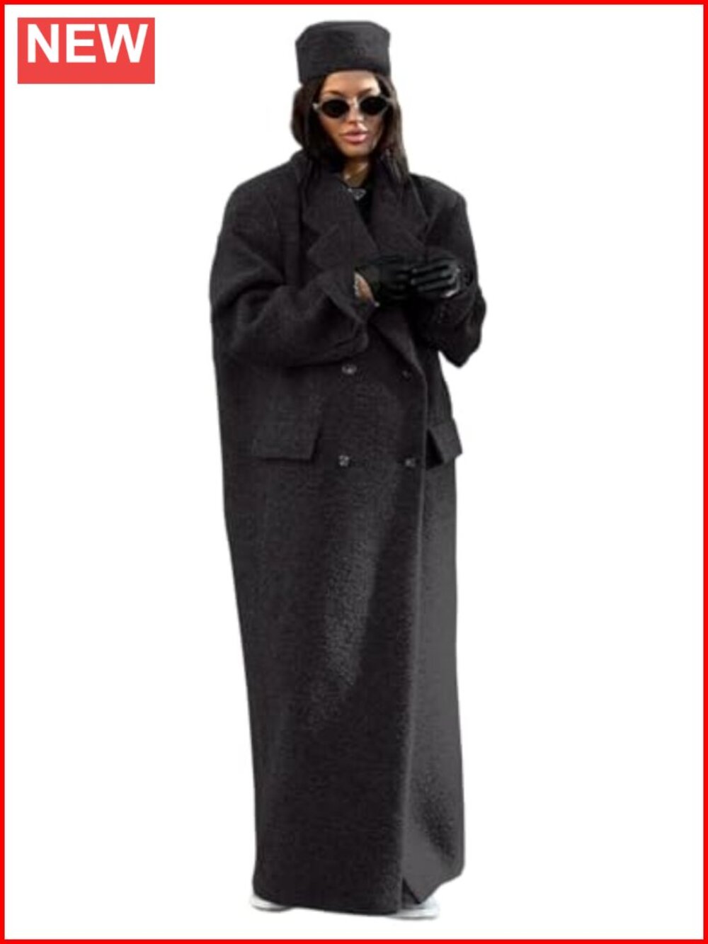 Womens Long Wool Coats Fall Winter Oversized Maxi Peacoat